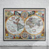 Vintage John Speed World Map 1646 Antique Map