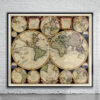 Vintage Seutter Map of the World 1706 Antique Map