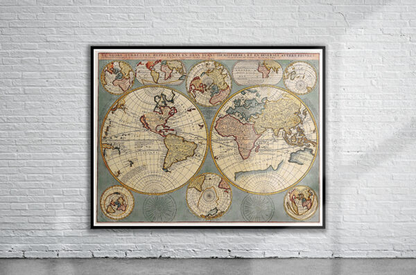 Vintage Nolin Map of the World 1741 Antique Map