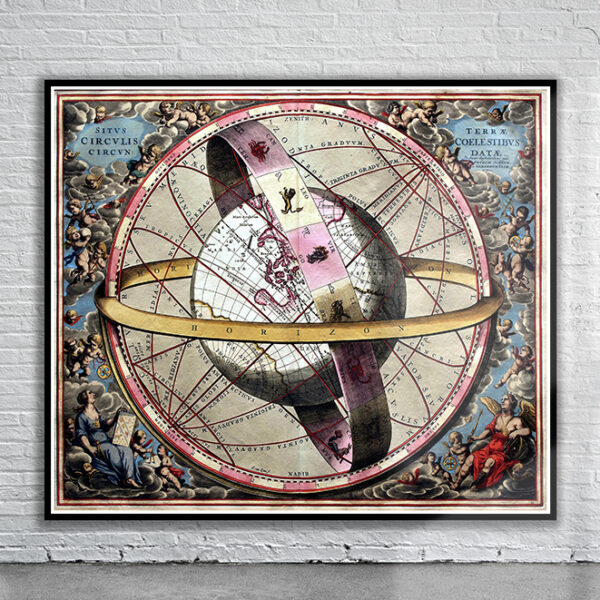 Vintage Andreas Cellarius Celestial Map 1660 Plate 2 Antique Map