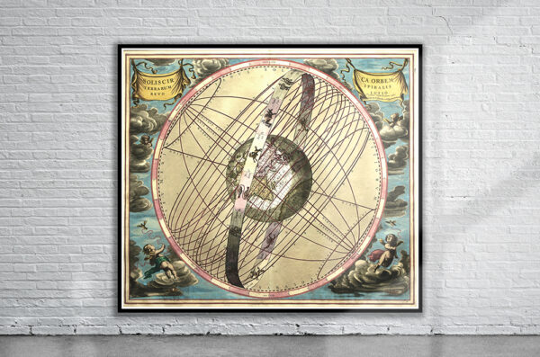 Vintage Andreas Cellarius Celestial Map 1660 Plate 3 Antique Map