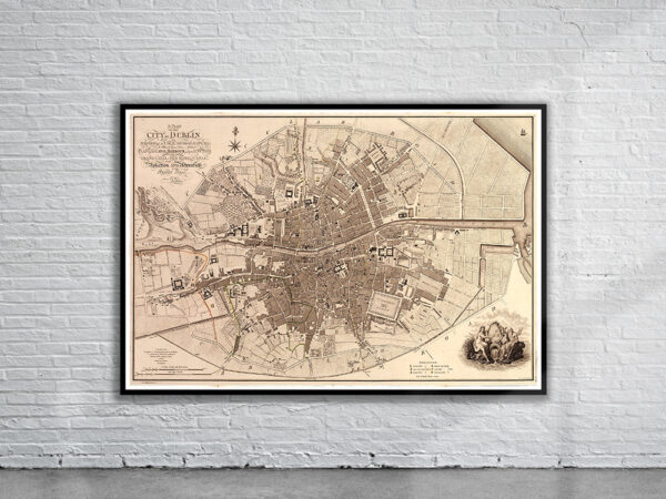 Vintage Map of Dublin 1797