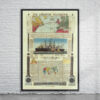 Vintage Atlantic Telegraph Print Antique Map