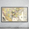 Vintage Missouri Pacific Railroad Map 1886 Antique Map