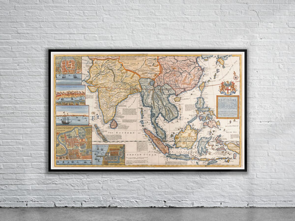 Vintage Map of the East Indies Antique Map