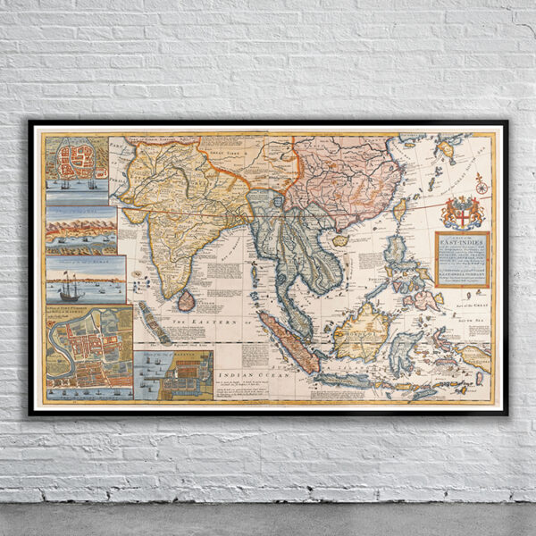 Vintage Map of the East Indies Antique Map