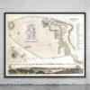 Vintage Map of Pompeii 1832 Antique Map