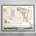 Vintage Map of Pompeii 1832 Antique Map