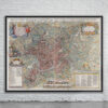 Vintage Map of Rome 1677 Antique Map