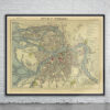 Vintage Map of St. Petersberg 1883 Antique Map