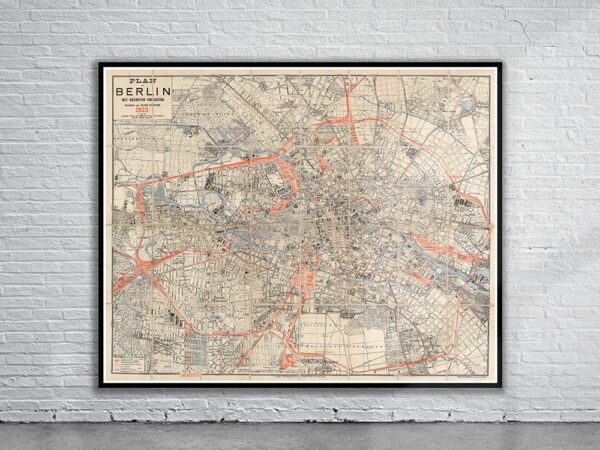 Vintage Map of Berlin 1903 Antique Map