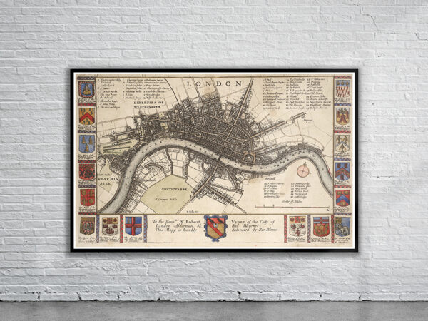 Vintage Map of London Antique Map