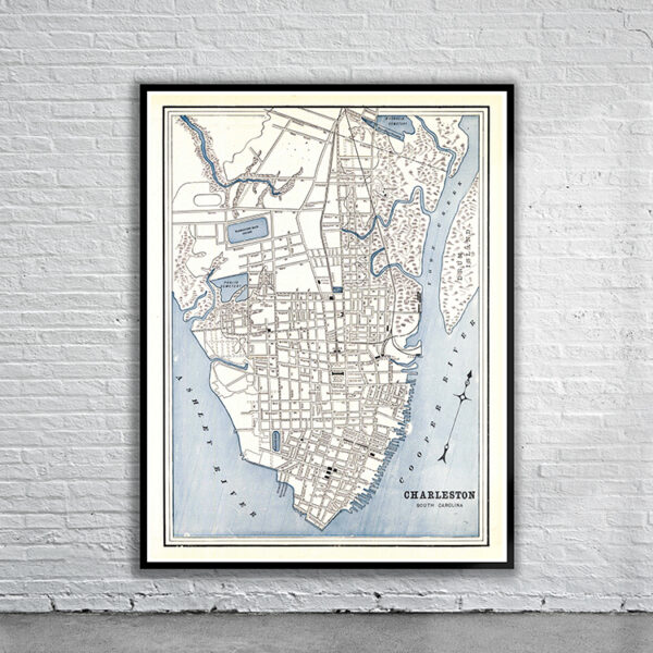 Vintage Map of Charleston 1898 Antique Map