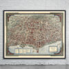 Vintage Birdseye View of Chicago 1938 Antique Map