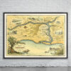 Vintage Map of Chicago 1833 Antique Map