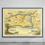 Vintage Map of Chicago 1833 Antique Map