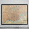 Vintage Map of Cincinnati 1890 Antique Map