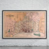 Vintage Map of Detroit 1893 Antique Map