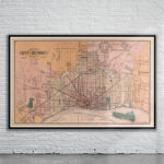 Vintage Map of Detroit 1893 Antique Map
