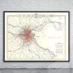 Vintage Map of Dublin 1922 Antique Map