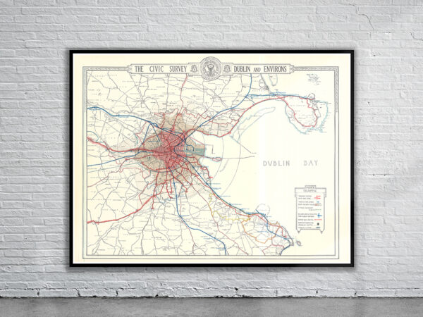 Vintage Map of Dublin 1922 Antique Map