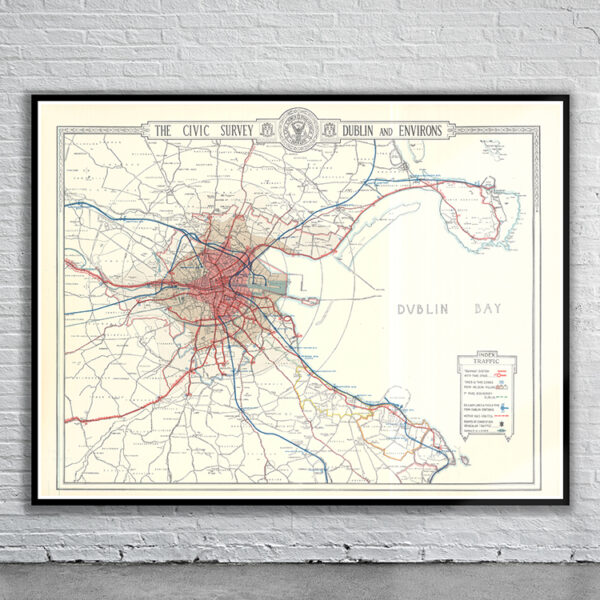 Vintage Map of Dublin 1922 Antique Map