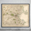 Vintage Map of Dublin 1837 Antique Map