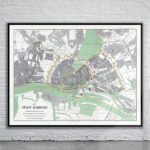 Vintage Map of Hamburg 1880 Antique Map
