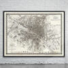 Vintage Map of Paris 1860 Antique Map