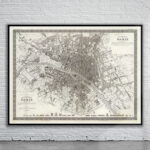 Vintage Map of Paris 1860 Antique Map