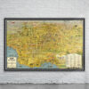 Vintage Birdseye View of Los Angeles 1932 Antique Map