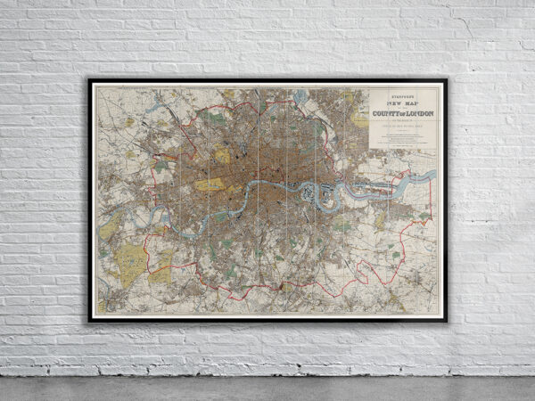 Vintage Map of London 1905 Antique Map