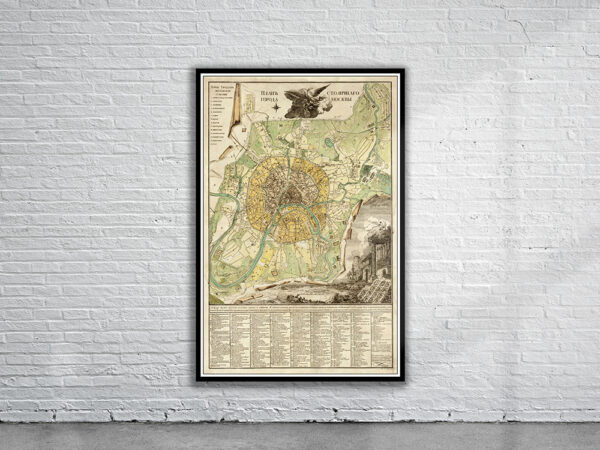 Vintage Map of Moscow 1789 Antique Map