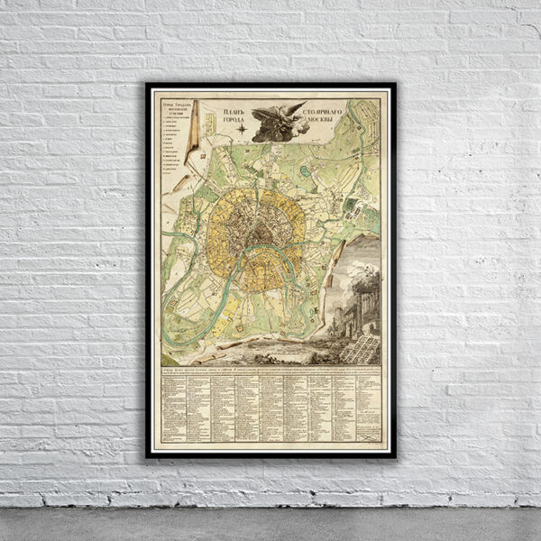 Vintage Map of Moscow 1789 Antique Map