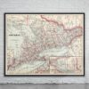 Vintage Map of Ontario Antique Map