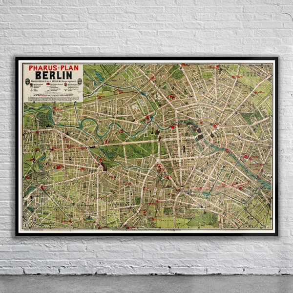 Vintage Map of Berlin 1906 Antique Map