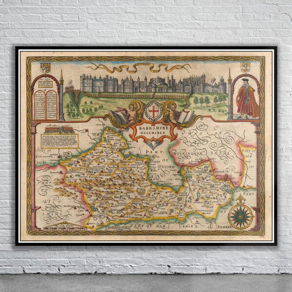 Vintage Map of Barkshire Antique Map