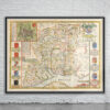 Vintage Map of Hantshire Antique Map