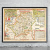 Vintage Map of Hartfordshire Antique Map