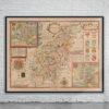 Vintage Map of Northamptonshire Antique Map