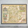 Vintage Map of Shropshire Antique Map