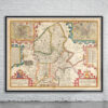 Vintage Map of Staffordshire Antique Map