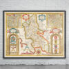 Vintage Map of Buckinghamshire Antique Map