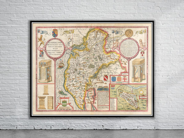 Vintage Map of Cumberland Antique Map