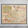 Vintage Map of Dorsetshire Antique Map