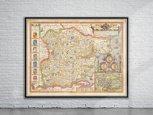 Vintage Map of Essex Antique Map