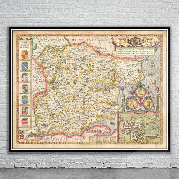 Vintage Map of Essex Antique Map