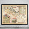 Vintage Map of Flintshire Antique Map