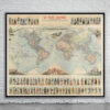 Vintage Map of the World 1900 Antique Map