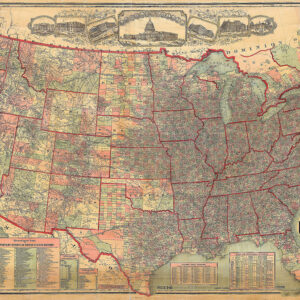 Vintage Map of the United States 1883